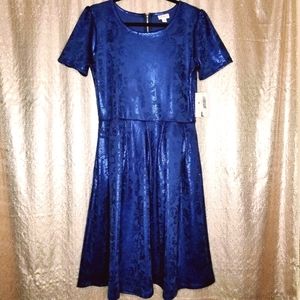 LuLaRoe BNWT L Elegant Amelia dress - blue floral